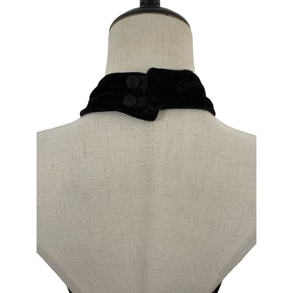 Vtg 90s LA Glo Black Velvet & Satin Halter Slip Maxi Gown Dress Sz 7 Glam Goth - Picture 5 of 8